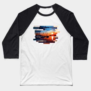 Marina Abstract Mosaic Baseball T-Shirt